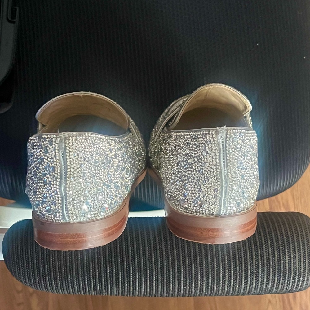 Betsey Johnson Glittering Silver Loafers - Picture 2 of 4